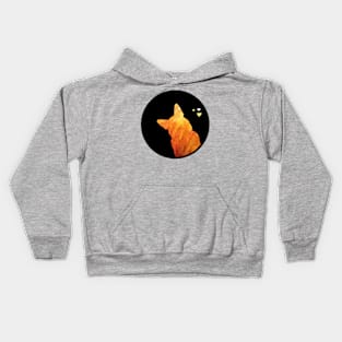 German Shepherd Love - Fiery Orange Silhouette Kids Hoodie